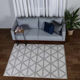 Tapete para Quarto e Sala Amazonas Sisal 1,40X2,00 Metros Havan - Bege Geométrico