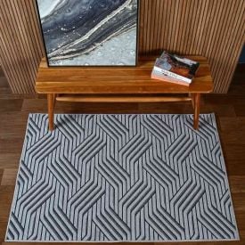 Tapete para Quarto e Sala 1,00X1,50 m Siena Havan Casa - Cinza Azulejo