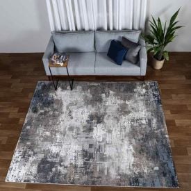 Tapete para Quarto e Sala 2,00X2,50 m Toscana Havan Casa - Marinho e Cinza