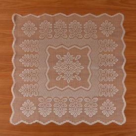 Toalha Centro de Mesa Quadrada 75Cm X 75Cm Arabesco Havan - Bege