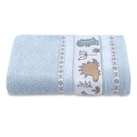 Toalha De Banho Infantil Cute Baby Havan Casa - Dino Azul Nevoa