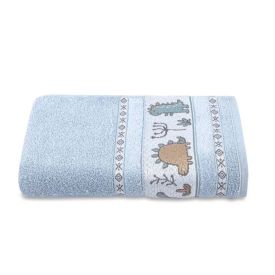 Toalha de Banho Infantil Kids - Dino Azul Nevoa