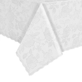 Toalha de Mesa 1,38 X 3,00 m Térmica até 80° Salehtex - Branco Jacquard