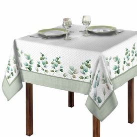 Toalha De Mesa 1,40 X 1,40M Clean Renova Döhler - Folhas Verdes