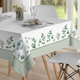 Toalha de Mesa 1,40 X 1,40M Clean Renova Döhler - Folhas Verdes