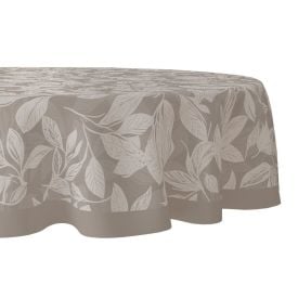 Toalha Mesa Redonda Havan Casa Estampada - Folhas Cinza