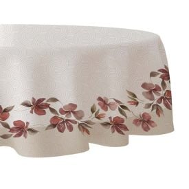 Toalha de Mesa 1,50M Redonda Estampada Havan Casa - Flores Bordô