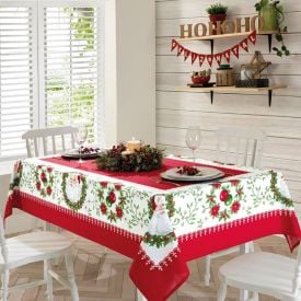 Toalha De Mesa Natal 1,40X1,40 M Döhler - Folhas De Noel 