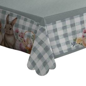 Toalha de Mesa P&aacute;scoa Estampada 1,40X1,40 m Havan Casa - Xadrez Verde