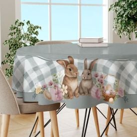 Toalha de Mesa Redonda de P&aacute;scoa Estampada 1,50M Havan Casa - Xadrez Verde