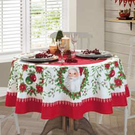 Toalha De Mesa Redonda 1,60 M Natal Döhler - Papai Noel 