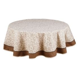 Toalha de Mesa Redonda Clean Dohler - Desenho Café