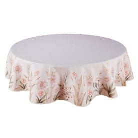 Toalha de Mesa Redonda Clean Renova Dohler - Flores Salmão