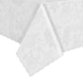 Toalha De Mesa Térmica 1,38X1,38 M Salehtex - Branca Jacquard