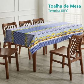 Toalha de Mesa Térmica 1,38X1,38 m Salehtex - Capri Limões