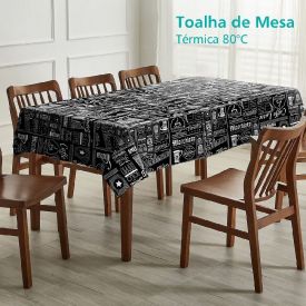 Toalha de Mesa Térmica 1,38X1,38 m Salehtex - Café Expresso Preto