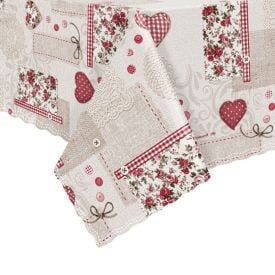 Toalha De Mesa Térmica 1,38X1,38 M Salehtex - Coração Patchwork