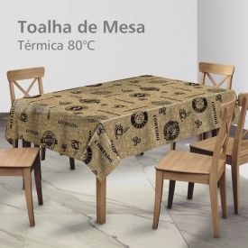Toalha De Mesa Térmica 1,38X2,10 M Salehtex - Café Brasil Marrom 