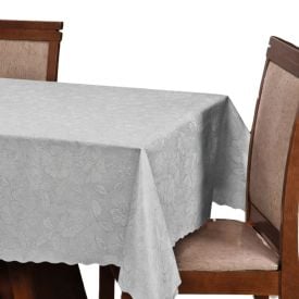 Toalha de Mesa Térmica 1,38X2,10 m Salehtex - Prata Jacquard
