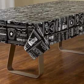 Toalha de Mesa Térmica 1,38X2,10 m Salehtex - Café Expresso Preto
