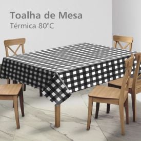 Toalha de Mesa Térmica 1,38X2,50 m Salehtex - XADREZ PRETO