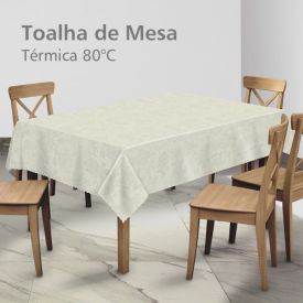 Toalha de Mesa Térmica 1,38X2,50 m Salehtex - BEGE JACQUARD