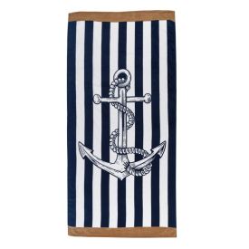 Toalha de Praia Aveludada 100% Algodão Döhler - Branco Náutico