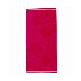 Toalha De Praia Aveludada 100% Algodão Havan - Hibisco Pink