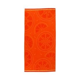 Toalha de Praia Aveludada Havan Casa - Citrus Laranja Iluminado