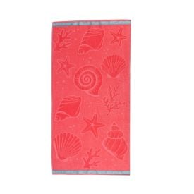 Toalha de Praia Aveludada Havan Casa - Fundo Do Mar Coral