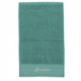 Toalha de Rosto Bordada Desejos Havan Casa - Verde Gratidão