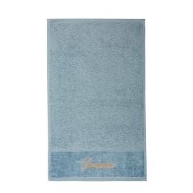 Toalha De Rosto Bordada Desejos - Inverno Azul Gratidão