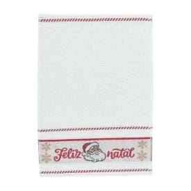 Toalha Lavabo Felpuda Sortido Natal 32 cm X 45 cm Havan Casa - Branco