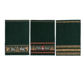 Toalha Lavabo Felpuda Sortido Natal 32 cm X 45 cm Havan Casa - Verde Selva