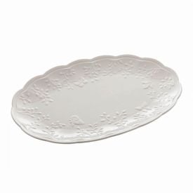Travessa Lyor De Porcelana Butterfly 31,5 X 21 X 2,5Cm - Branco