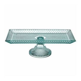 Travessa Retangular com Pé Zafira Natural Vitazza - Vidro