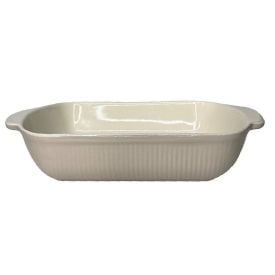 Travessa Retangular de Cerâmica Lisboa Havan Casa 3,8 Litros - Bege