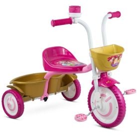Triciclo Infantil Princesas Nathor - Rosa e Dourado