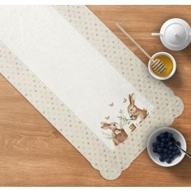 Trilho de Mesa Páscoa 40X120 cm Havan Casa - Coelho Jardim Bege