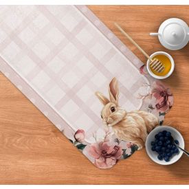 Trilho de Mesa Páscoa 40X120 cm Havan Casa - FLORAL POA ROSA