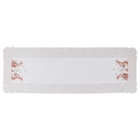 Trilho de Mesa Páscoa 40 X 120 cm Havan Casa - Coelho Jardim Bege