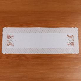 Trilho de Mesa Páscoa 40 X 120 cm Havan Casa - Coelho Jardim Bege