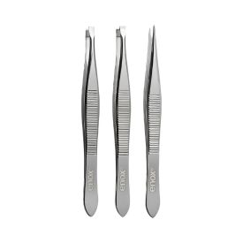 Trio De Pinças Para Sobrancelha Enox - Aço Inox