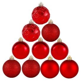 Tubo Bola De Natal 6 Cm 10 Unidades Havan Casa - Vermelho