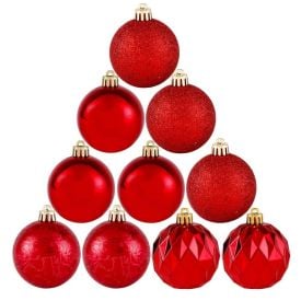 Tubo Bola De Natal 6 Cm Com 10 Unidades Havan Casa - Vermelho