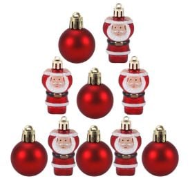 Tubo Bola de Natal e Enfeite Papai Noel Vermelho 10 Unidades Havan Casa - ST80140
