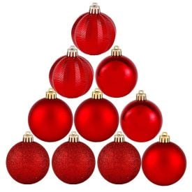 Tubo Bola De Natal Vermelho 6 Cm Com 10 Unidades Havan Casa - ST79387
