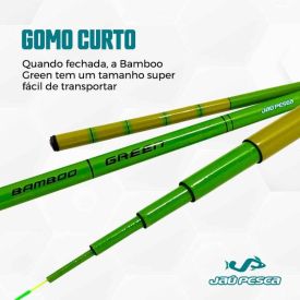 Vara de Pesca Telescópica Bamboo Verde Jaú Pesca - JP99006