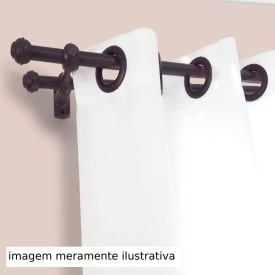 Varão de Cortina Médio Duplo 2 m Fosco Havan Casa - Imbuia Fosco