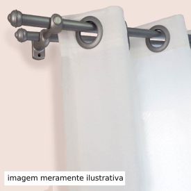 Varão de Cortina Médio Duplo 2,00 m Havan Casa - Prata Fosco